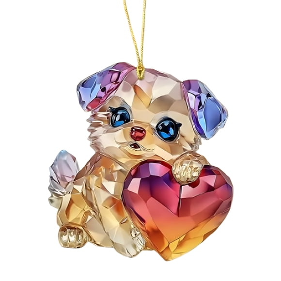 Primegos Ornement Animal de la Saint-Valentin 2D Acrylique Plat Décoration Animal Dessin Animé Ornement Suspendu pour Voiture Maison Bureau Décoration de la Saint-Valentin