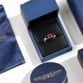 thumbnail image 5 of Gem Stone King 2.50 Ct Oval Red Ruby Black Sapphire 925 Sterling Silver Ring (Size 7), 5 of 6