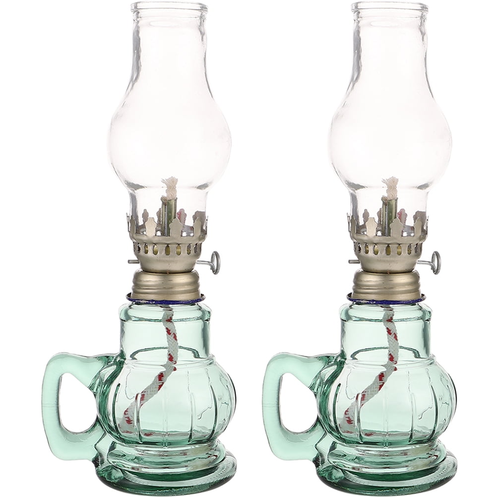 NUOLUX 2pcs Kerosene Lamp Burners Glass Oil Lamp Household Decorative