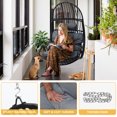 thumbnail image 3 of Dextrus Egg Swing Hammock Chair with Iron Chain, Cushion, Headrest for Porch, Garden, Lounge, Bedroom, Gray, 3 of 5