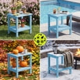 thumbnail image 3 of FUNDAZE HDPE 2-Layer End Table for Living Room, Outdoor Side Table, Patio Small End Table, Light Blue, 3 of 12