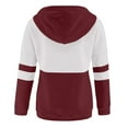 thumbnail image 5 of UAMVSH Women's Casual Hoodies Trendy Color Block Long Sleeve Drawstring Hooded Sweatshirts with Pockets 1/4 Zip Hooded Pullover Tops(Small,Wine 1), 5 of 6