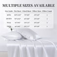 thumbnail image 3 of Yalamila Satin Sheet Set Queen Size, White 4 Pcs, Luxury Cooling Silky Soft 4 Pieces Bed Sheet Set with Deep Pocket Fitted Sheet, Flat Sheet and 2 Pillowcase for Hair and Skin, 3 of 10