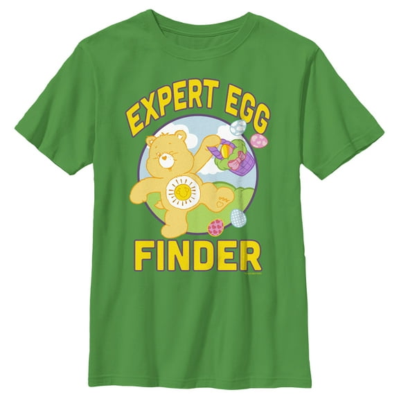 Boy's Care Bears Expert Egg Finder  Graphic Tee Kelly Green Medium