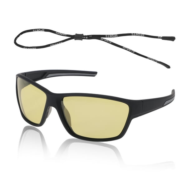 1 Set Gafas de Motocicleta Tri-Acetato de Celulosa PC UV400 Gafas de Sol para Deportes al Aire Libre para Motocross, Moto de Tierra, ATV Lente Amarillo Marco Negro y Gris