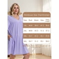 thumbnail image 4 of Homlouue Nightgowns for Women Plus Size,V-Neck Short Sleeve Sleepwear with Pockets,Soft Loose Fit House Dress Loungewear(3XL,Purple), 4 of 8