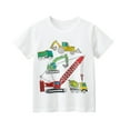 thumbnail image 1 of Hiiyo T-Shirt à Manches Courtes pour Garçons Imprimé Excavatrice Col Rond T-Shirt Graphique Décontracté, 1 of 2