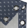 thumbnail image 5 of Ambesonne Marine Grommet Curtain, Anchors Sea Travel Nautical, 50" x 63", Bluegrey White, 5 of 6