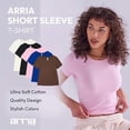 thumbnail image 4 of ARRIA Women's Slim Fit Scoop Neck T-Shirt, Ultra-Soft Stretch Cotton Short Sleeve Basic Tee, 4 of 7