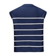 thumbnail image 6 of XFLWAM Womens Cap Sleeve Tank Tops Striped Crew Neck Knit Sweater Vest Casual Loose Fit Summer Pullover, 6 of 7