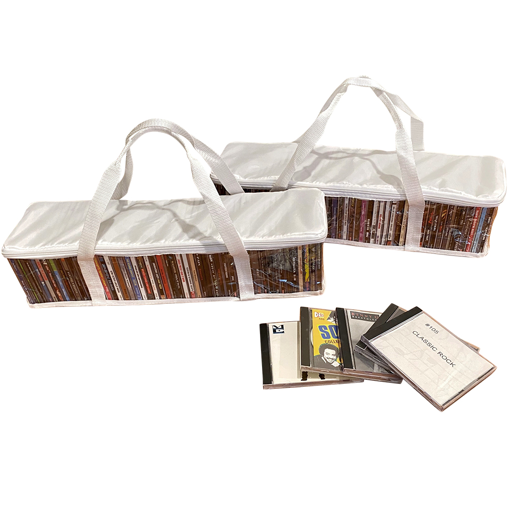 Evelots CD Storage BagZipperedClearHandlesHold 94 CD's TotalWhite
