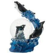 Tidal Wave Orca Pod Figurine 45MM Glitter Water Globe Decoration