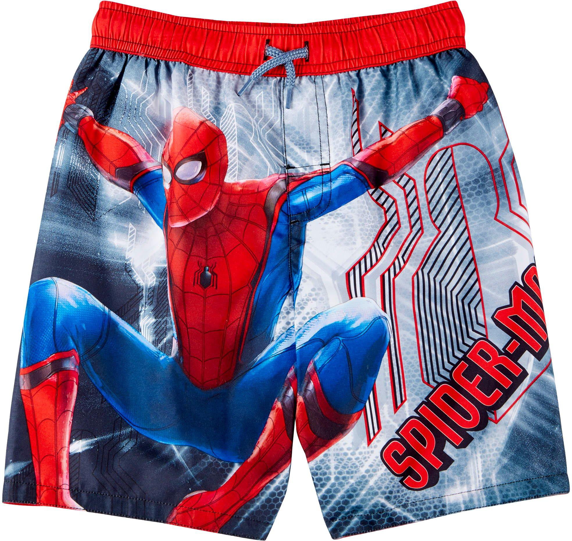 Marvel Ultimate Spider-Man Toddler Boys Red & Blue Swim Trunks Board Shorts 