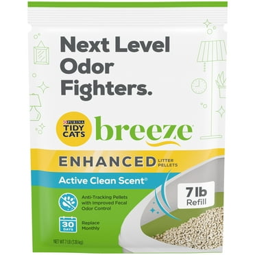 Purina Tidy Cats Non Clumping Cat Litter, Breeze Enhanced Pellets Multi Cat Litter, 7 lb. Bag