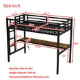 thumbnail image 4 of Bellemave Twin XL Size Loft Bed with Desk and LED Light Modern Metal Loft Bed with Power Outlet and Guardrails Space Saving Loft Bed Frame for Kids and Teens (Twin XL, Black), 4 of 11