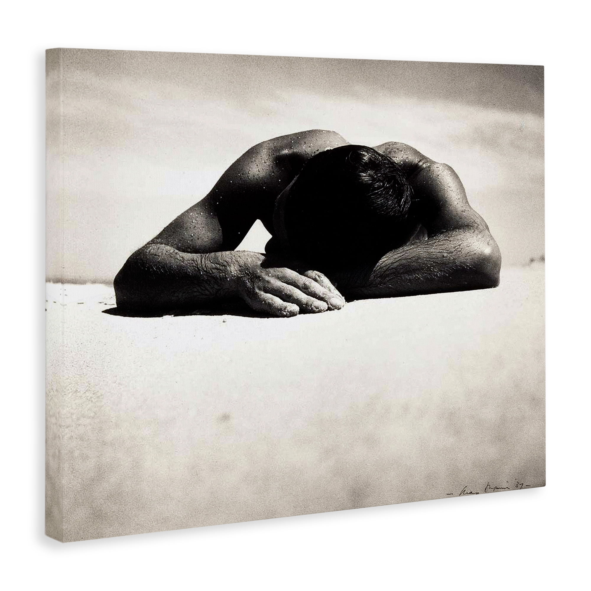 Stupell Industries Sunbaker Beach Photography People Photography Wrapped Canvas Art Print Wall Art, 30 x 24