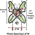 thumbnail image 2 of Grandma Pressed Flower Butterfly with Heart Shaped 1.5" Photo Opening - Suncatcher Gift for a Special Grandmother with Hanging Heart Charm & Beads - Butterfly Measures 4", 2 of 5