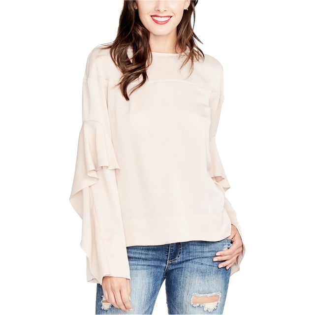 Rachel Roy Blouse Tunique à Manches à Volants pour Femmes, Orange, Moyen