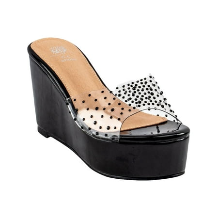 

G.C. Shoes Womens Sienna Slip On Platform Wedges