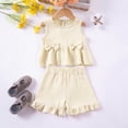 thumbnail image 2 of CAUYDY Baby Girls Toddler Summer Outfit Short Sleeve T-shirt Elastic Waist Shorts 2 Piece Short Set Summer Pjs For 18-24 Months 2t 3t 4t 5t Summer Pjs Kids (Sizes 6-9 Months,F02-White), 2 of 8