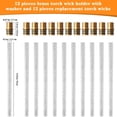 thumbnail image 3 of 24 Pieces Wine Bottle Torch Hardware Kit Wine Bottle Torch Wick, Includes 12 Soft Fiberglass Replacement Wicks Torch, 12 Brass Torch Wick Holder with Washer for DIY Homemade Torch Decor (13.8 Inch), 3 of 7