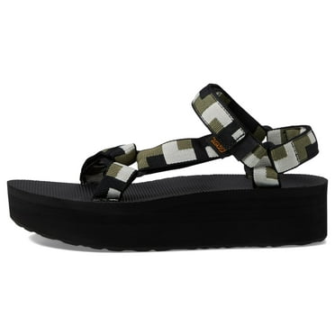 Teva Women's W Flatform Universal Sandal, Retro Shapes Black, 8