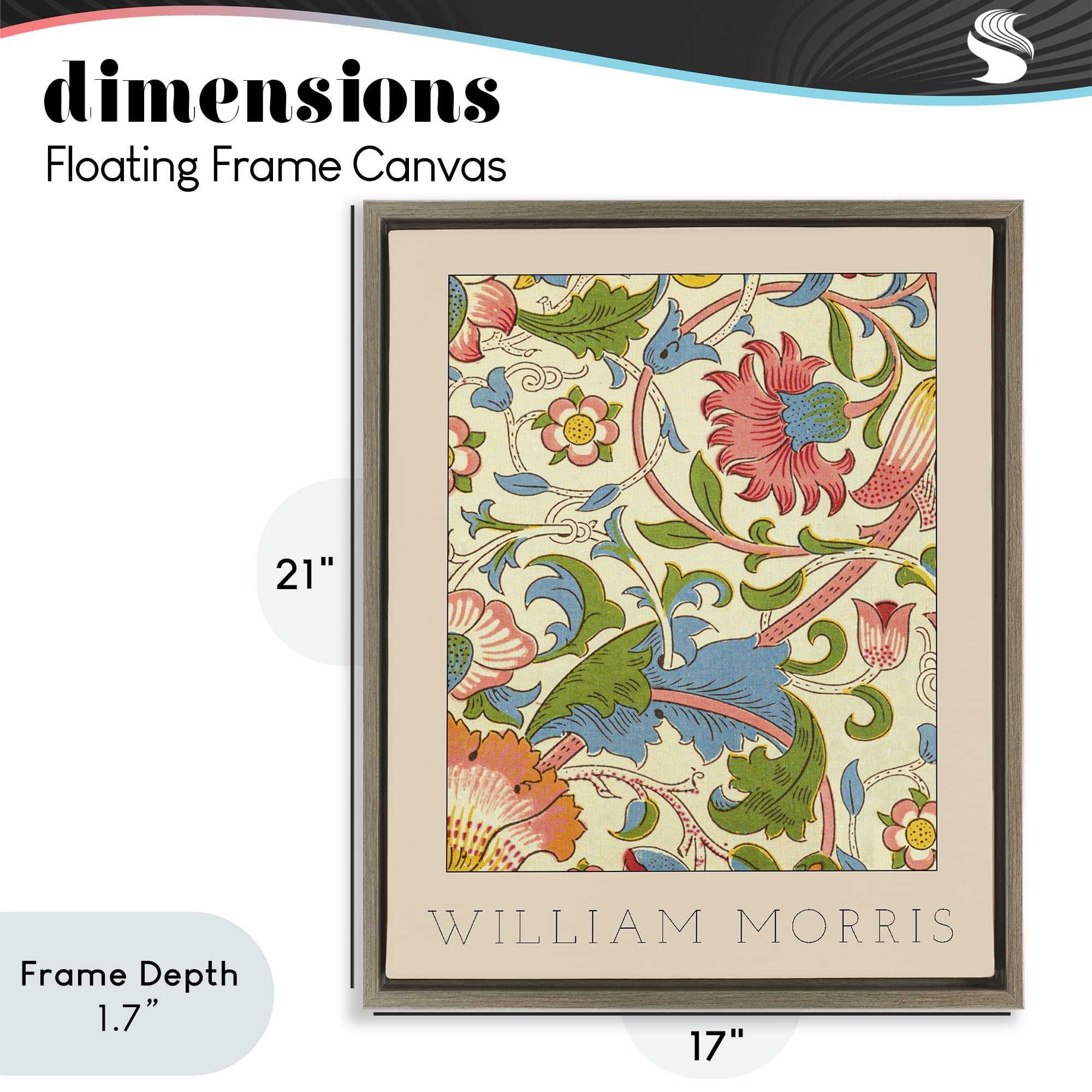 Stupell Industries Stylish Boho Classic Flowers Brown Framed Floater Canvas Wall Art, design by Lil' Rue