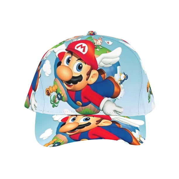 Super Mario Gorra de Béisbol para Hombres, Mujeres y Niños, Gorra Clásica de Visera Plana, Gorra Hip Hop Trucker, Snapback Ajustable