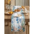 thumbnail image 2 of Watercolor Marine Seahorse Seaweed Table Runner 13x72in Non-Slip Cotton Linen Table Runners, Ocean Life on Farm Wood Dresser Scarves TableRunner for Dinner Kitchen Dining Wedding Party, 2 of 9