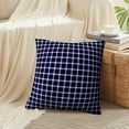 thumbnail image 4 of LALILO Throw Pillow Covers Navy Blue And White Tartan Plaid Cushion Cover 18" x 18", 2 Pack, 4 of 6