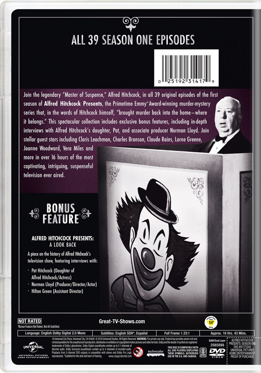 Alfred Hitchcock Presents: Season One (DVD) - Walmart.com