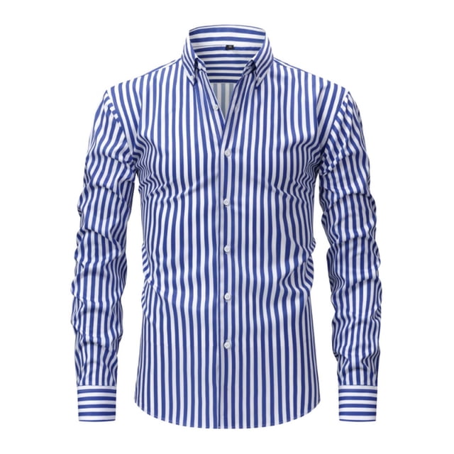 Blusa y camisa de manga larga con cuello vuelto para hombre, estilo casual, con botones, estampado playero, de poliéster.