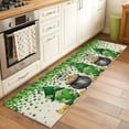 thumbnail image 3 of St. Patrick's Day Washable Area Rug&nbsp;2x6ft Green Lucky Shamrocks Gnome Love Heart Linen Texture Soft Rectangle&nbsp;Rugs for Living Room, Non Slip Carpet for Bedroom&nbsp;Entryway Dining Room, 3 of 9