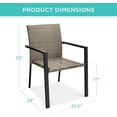 thumbnail image 2 of PetFurnishn Set of 2 Stackable Outdoor Wicker Dining Chairs All-Weather Firepit Armchair w/Armrests, Steel Frame for Patio, Deck, Garden, Yard - Taupe, 2 of 8