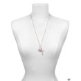 thumbnail image 3 of Delight Jewelry Silvertone Mom Banner on Pink Crystal Heart Be Strong and Courageous Engraved Cross Zoey Necklace, 28", 3 of 4