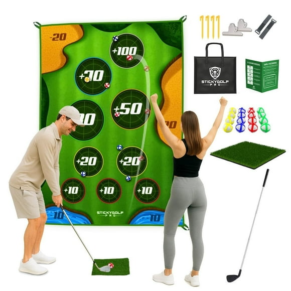 Juego de entrenamiento de golf StickyGolf Pro Chipping Set para interiores y exteriores