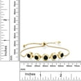 thumbnail image 2 of Gem Stone King 18K Yellow Gold Plated Silver Black Onyx Tennis Bracelet for Women (4.00 Cttw, Round 6MM, Gemstone December Birthstone, Fully Adjustable up to 9 inch), 2 of 2