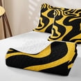 thumbnail image 4 of Homewish Yellow Swirl Lines Quilt Full,Geometric Abstract Full Bedspread Sets,3 Pieces, 4 of 7