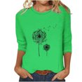 thumbnail image 2 of Pntutb T-Shirt Imprimé Mode Femme Manches Longues Manches 3/4 Chemisier Col Rond Tops Décontractés Rollback, 2 of 4