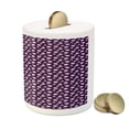 thumbnail image 3 of Retro Piggy Bank, Illustration of Concentric Circles Little Dots Short Vertical Lines, Ceramic Coin Bank Money Box for Cash Saving, 3.6" X 3.2", Dark Purple Pale Pink, by Ambesonne, 3 of 4