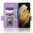 thumbnail image 2 of Decase for Samsung Galaxy S21 5G Wallet Case, Embossed Pattern PU Leather Wallet Case Flip Protective Phone Cover with Card Slots and Kickstand,Purple, 2 of 5