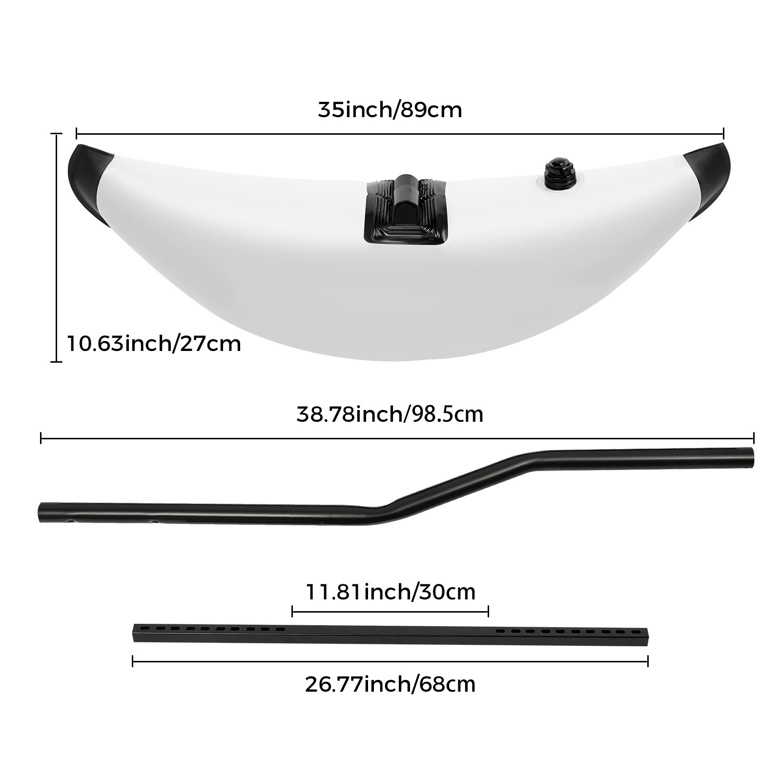 ToppiJoy PVC 2 PCS Kayak Outrigger Stabilizer Kit Kayak Side Floats and Rods Kit, Kayak Stabilizer Kit Canoe Boat Stabilizer, PVC Kayak Floating Barrels, Water Kayak Floats Buoyy
