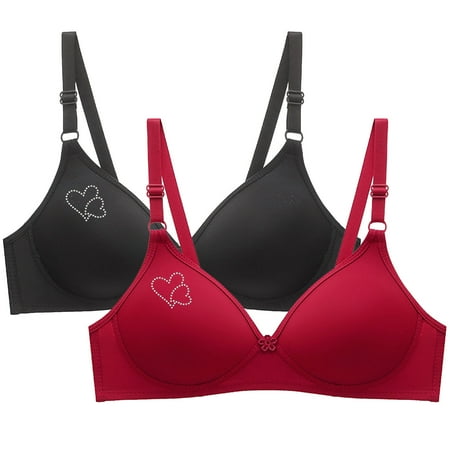 Iyufng Bras for Women Push up Wireless Bra 2PCS Half Cup Bra Lingerie Soild Wire Underwear Bra Everyday Small Cup Womens Bras Plus Size Summer Savings Clearance