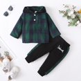 thumbnail image 6 of GYRATEDREAM Toddler Baby Boy Clothes Long Sleeve Tops Plaid Hoodie Sweatshirt + Sweatpants Little Boy Fall Winter Outfits Set 0-24 Months, 6 of 14