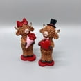 thumbnail image 5 of 1Pcs Valentines Highland Cow Decor, Cute Romantic Brown Calf Resin Handmade Figurines, Valentines Gifts for Him Her Wedding Anniversary, 6x7x15cm, 5 of 9