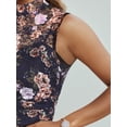 thumbnail image 5 of JWD Lace Top with Long Sleeves Stand Collar Embroidered Floral Design Ideal for Parties and Clubs Navy Blue Dahlia L, 5 of 5