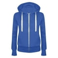 thumbnail image 4 of UAYOTSE Women's Hooded Sweatshirt Casual Soft Brushed Fleece Hoody Drop Shoulder Full Zip Up Hoodie(G214-Blue,S), 4 of 4