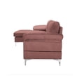 thumbnail image 6 of Aukfa 102" Wide Velvet Sectional Couch with Chaise for Living Room, Pink, 6 of 8