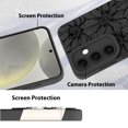 thumbnail image 4 of Funda de teléfono MZELQ de silicona negra con estampado floral para Samsung Galaxy S24, 4 of 6