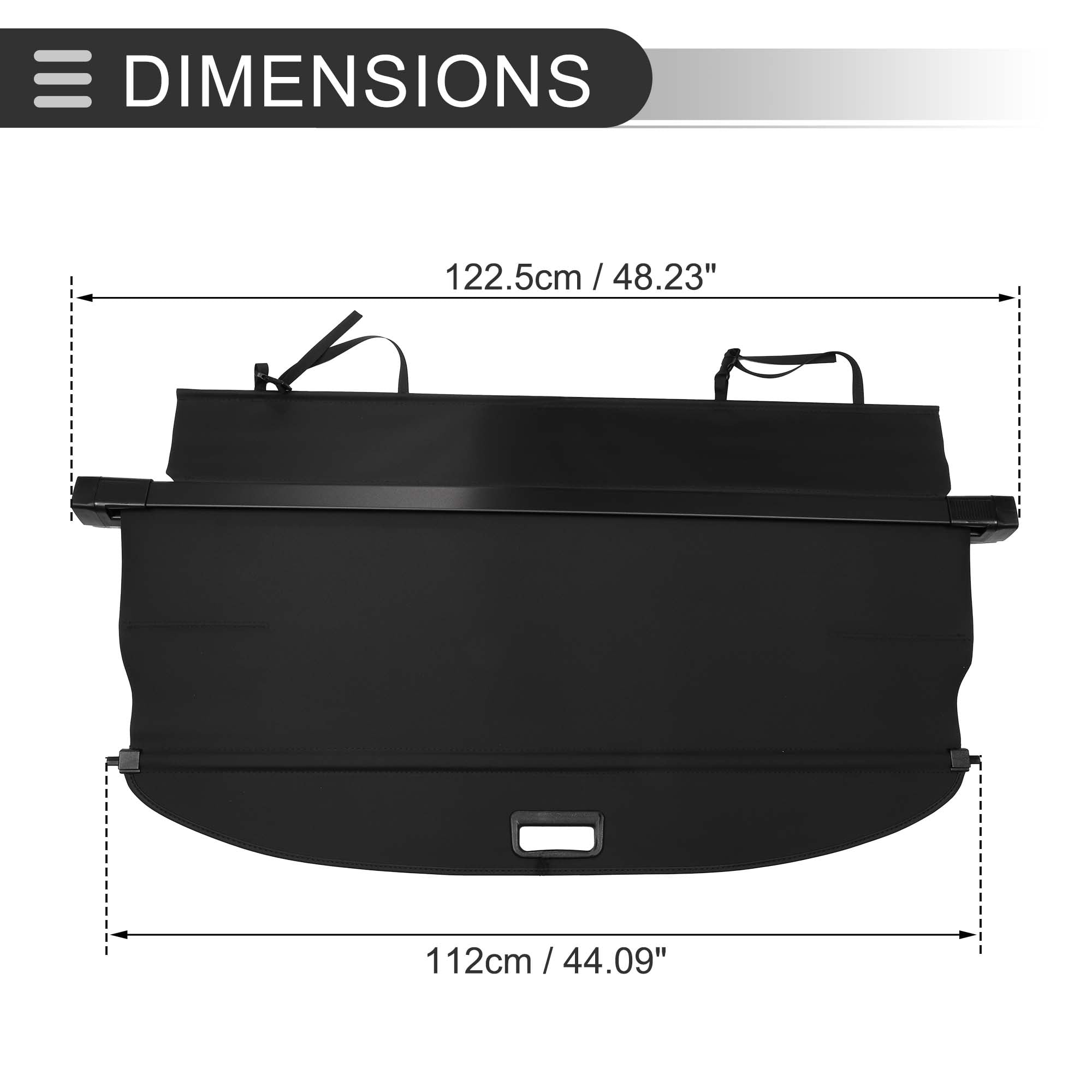 Unique Bargains Retractable Cargo Cover for BMW Rear Trunk Parcel Shield Shade Black